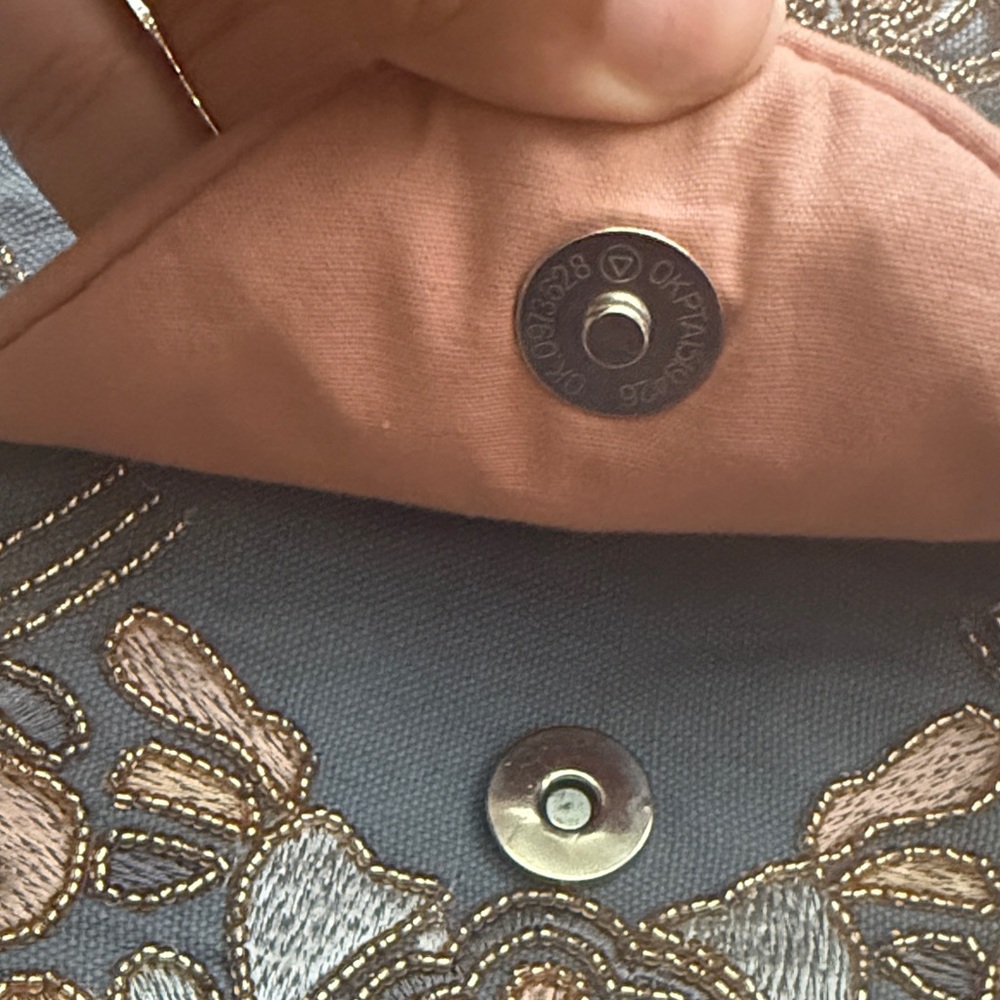 Elegant Blue and Gold Embroidered Clutch - Picture 5 of 5